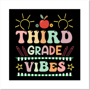 Third Grade Vibes 3rd Grade Retro Back To School Posters and Art